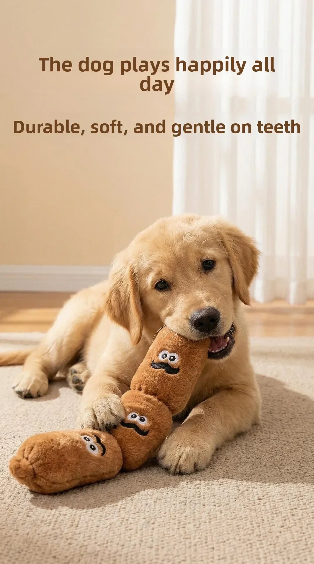 Squeaky Plush Sausage Dog Toy