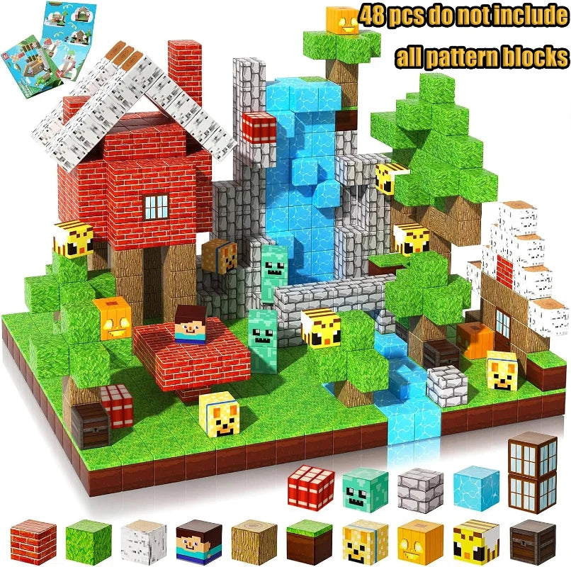 Magnetic Building Blocks Set - Mine Exploration STEM Toy for Kids, Construction Brick Cubes for Boys and Girls