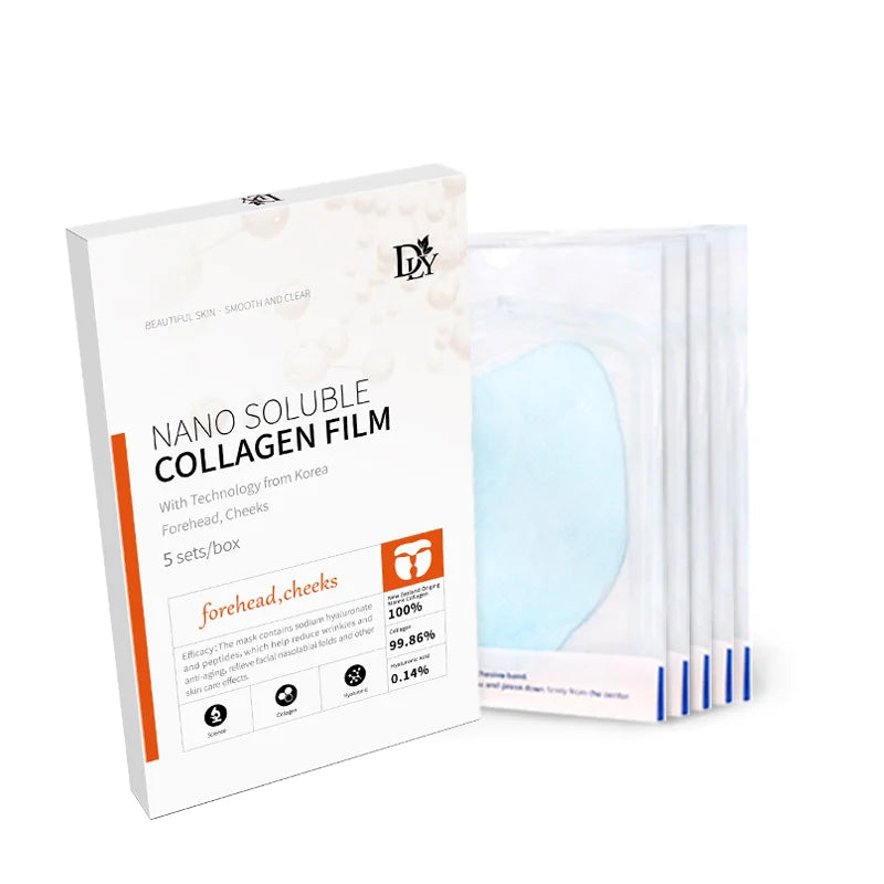 Gel Facial Mask - Hydrolyzed Collagen Protein Film | Moisturizing & Anti-Wrinkle Skin Care Set (5/10 Sets)