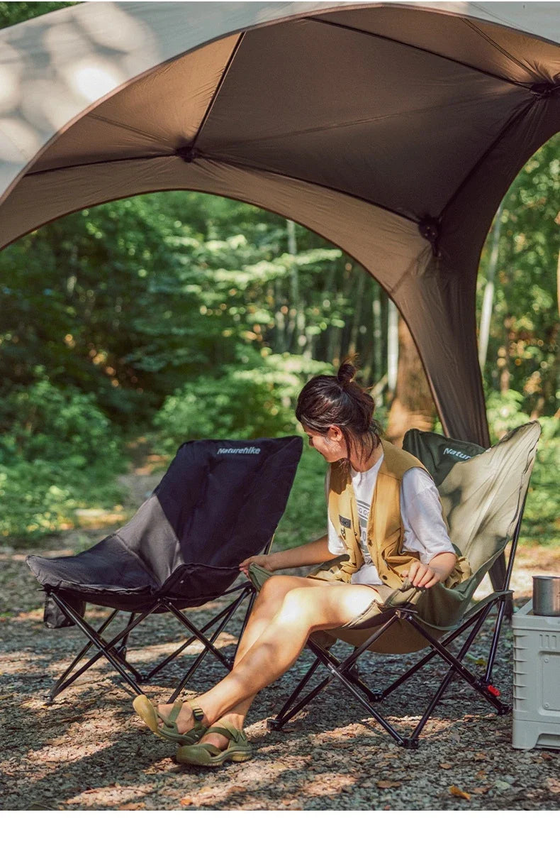 Naturehike SEA STAR 001 Camping Moon Chair Outdoor Push-up High Back Portable Folding Adjustable Lounge Chair Picnic Leisure Seat Bearing 120KG