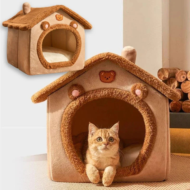 Foldable Washable Pet House Bed