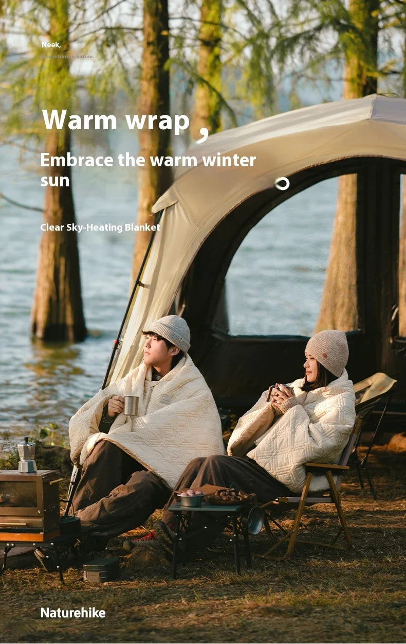 Naturehike Electric Heater Blanket Portable Ultralight Wearable Cloak Sleeping Bag Poncho Coat Winter Warm 20D 380T Nylon Fabric USB Electric Heating Quilt