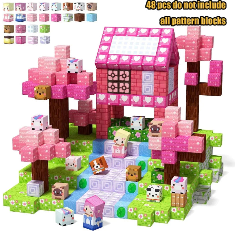 Magnetic Building Blocks Set - Mine Exploration STEM Toy for Kids, Construction Brick Cubes for Boys and Girls