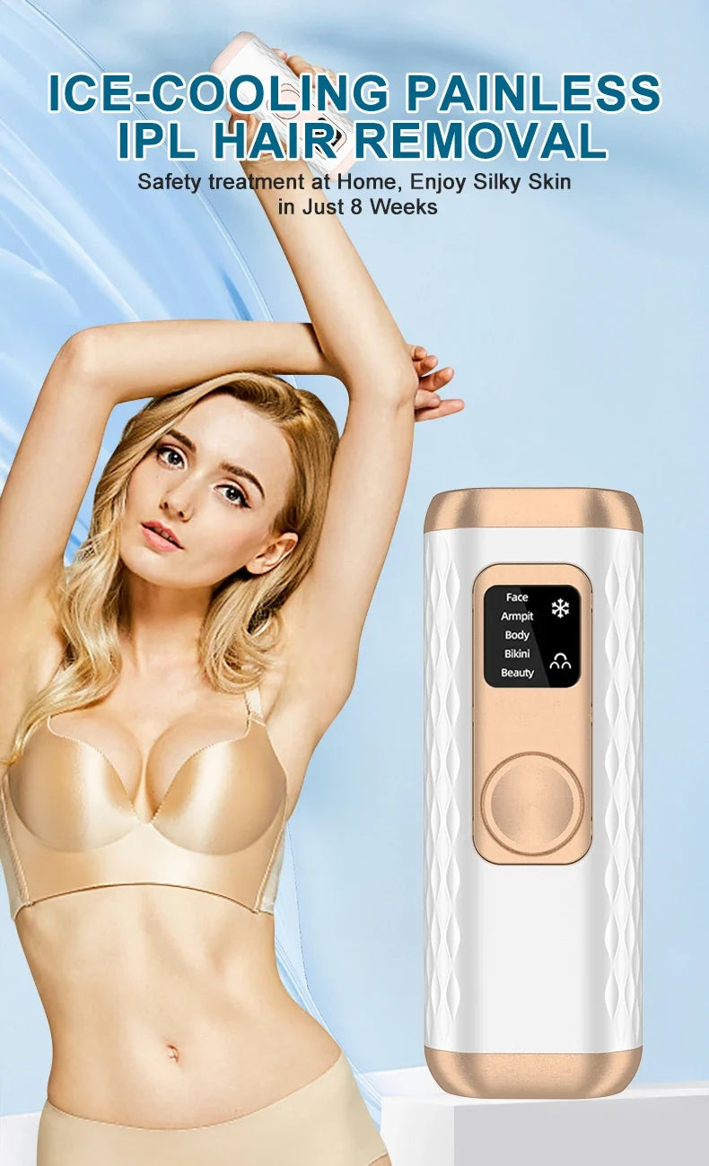IPL Laser Hair Removal Machine Ice Cool Painless Epilator Women Freezing Point Epilation Skin Rejuvenation for Home Use Device
