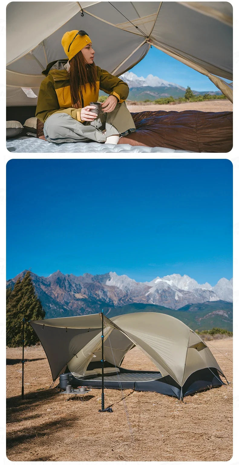 Naturehike MONGAR Series UL Tent Portable Ultralight 1 and 2 Person 15D Nylon Rainproof Expandable Canopy Double Layer Camping Outdoor Hiking Backpacking Cycling Tent