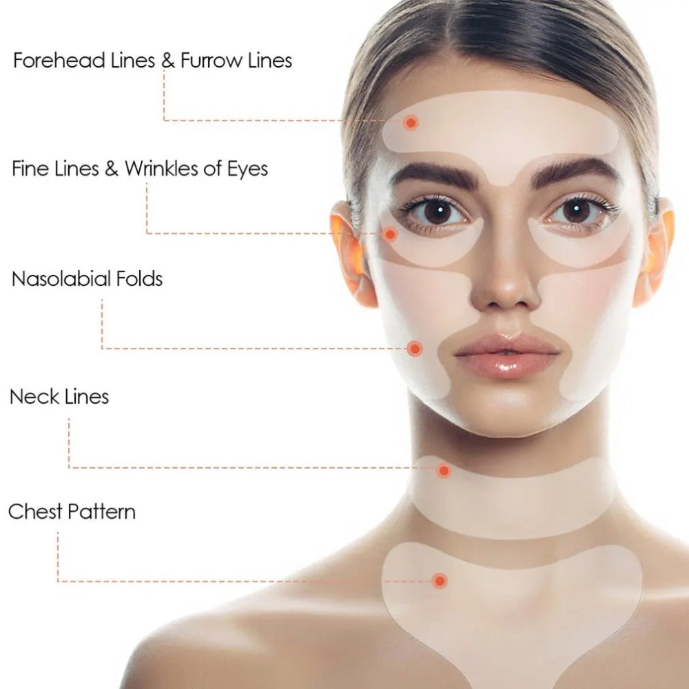 Reusable Silicone Wrinkle Removal Sticker Anti Wrinkle Pads Anti Aging Skin Face Lifting Patches Face Forehead Neck Eye Stickers