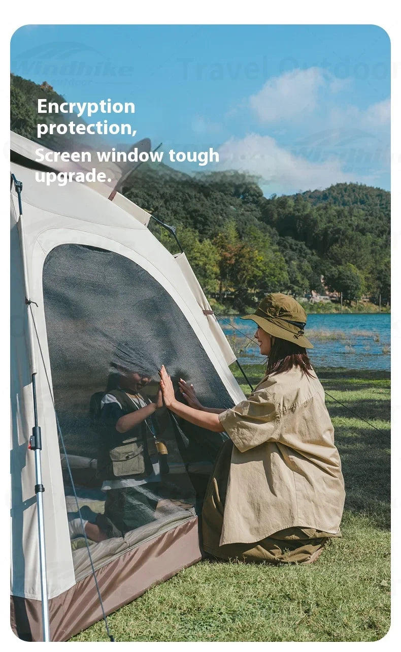 Naturehike ANGO PLUS Automatic Tent Upgraded Portable Lightweight 3-4 Persons Quick Opening Tent Camping Park Canopy Tent Integrated Tent Waterproof