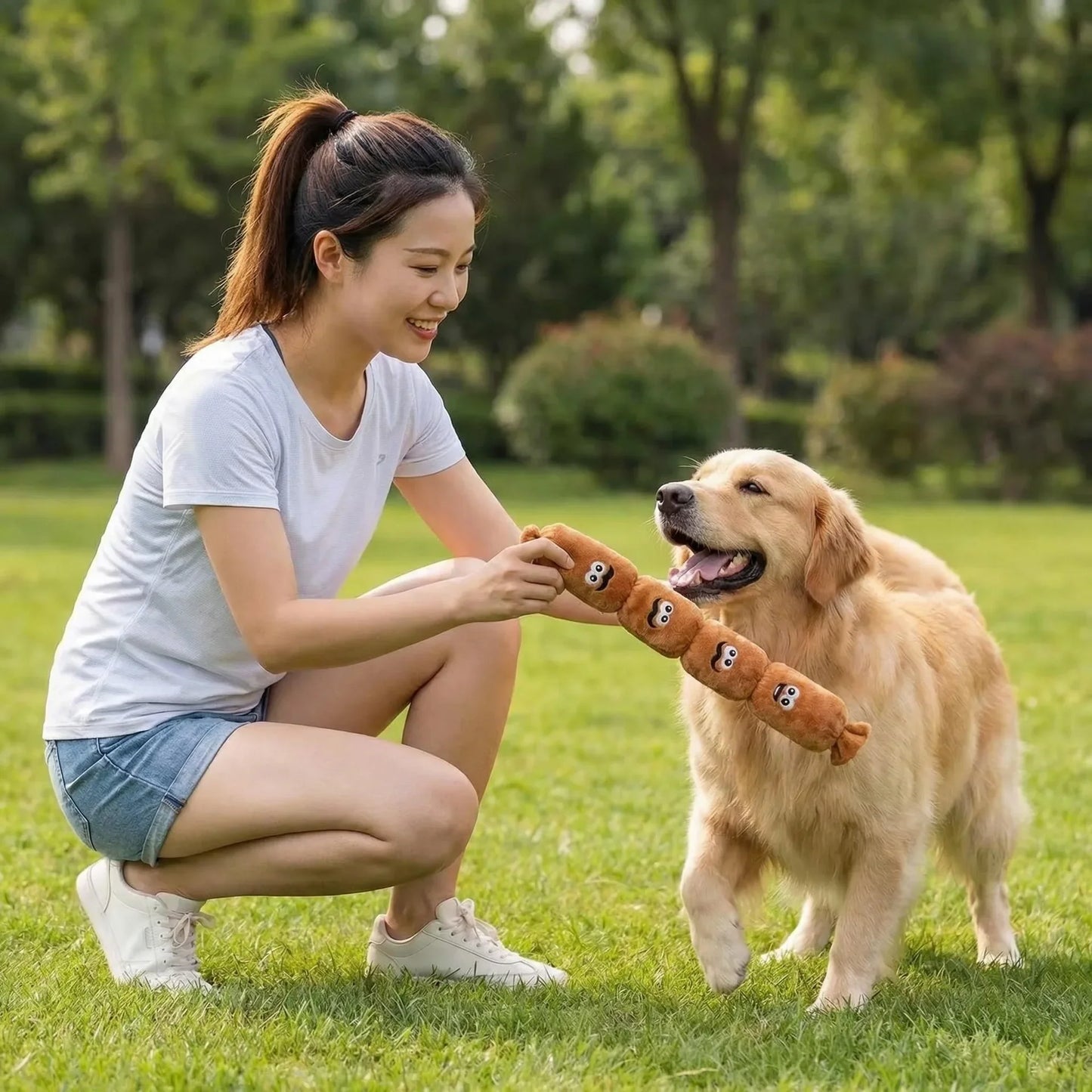 Squeaky Plush Sausage Dog Toy