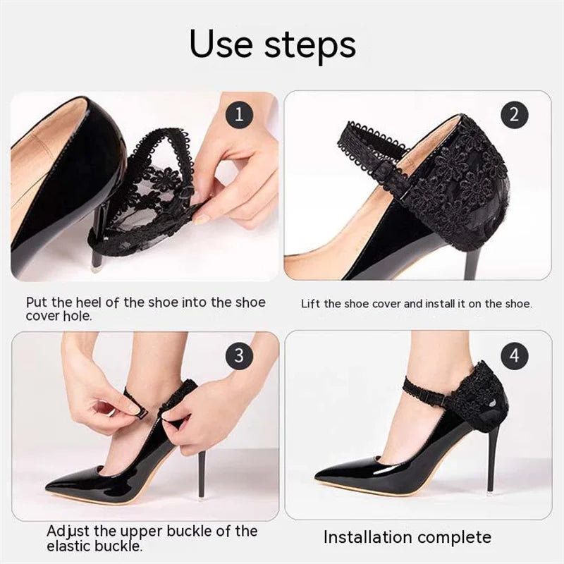 Elastic Shoe Laces High Heels Bundle Shoelace for Women Anti-skid Adjustable Elastic Band Heels Cover Fixed Shoeslace Shoe Decor