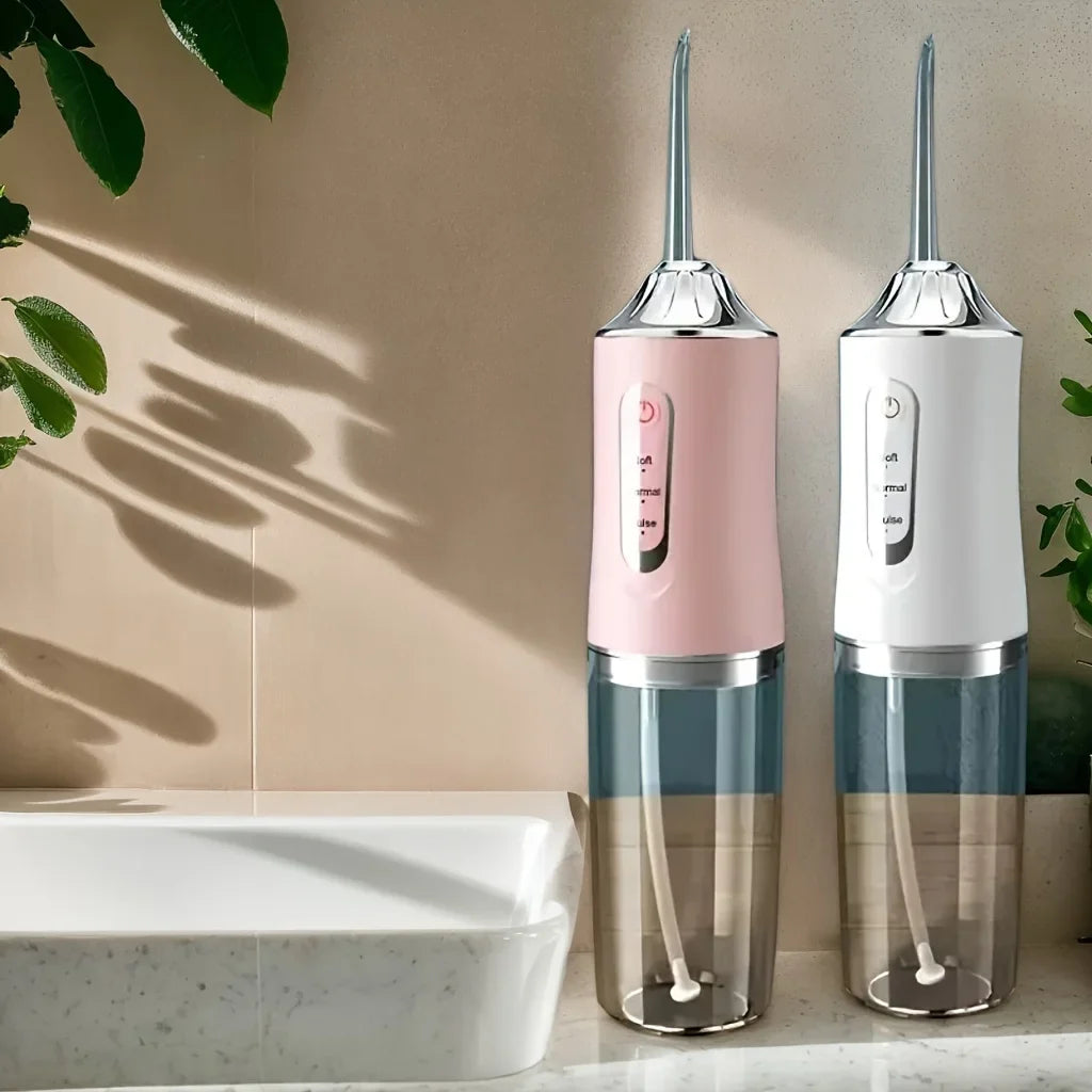 Portable Oral Irrigator Water Flosser – USB Rechargeable Dental Cleaning Tool with 4 Nozzles & 200ML Tank