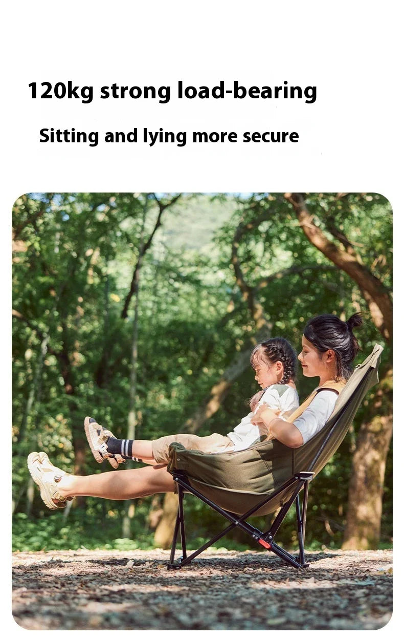 Naturehike SEA STAR 001 Camping Moon Chair Outdoor Push-up High Back Portable Folding Adjustable Lounge Chair Picnic Leisure Seat Bearing 120KG