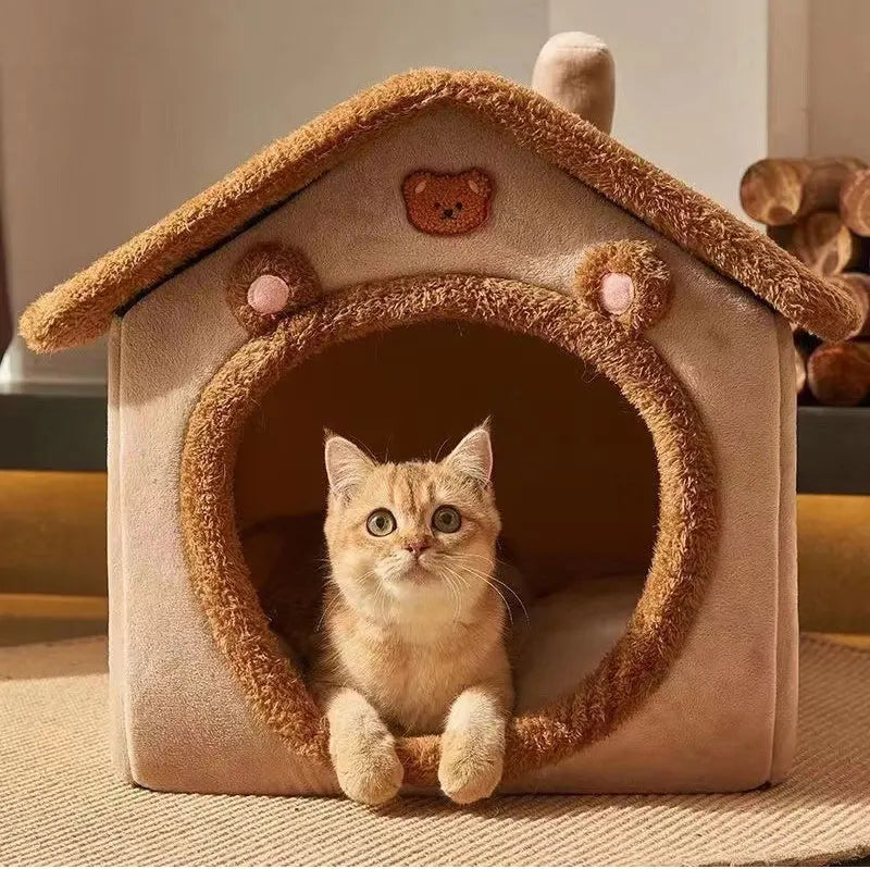 Foldable Washable Pet House Bed