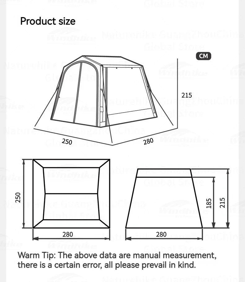Naturehike AIR 7.0 Inflatable Car Tail Tent Portable SUV MPV Side Tunnel Tent Sunshade Waterproof Beach Car Rear Tent Camping Outdoor 35㎡ With Canopy
