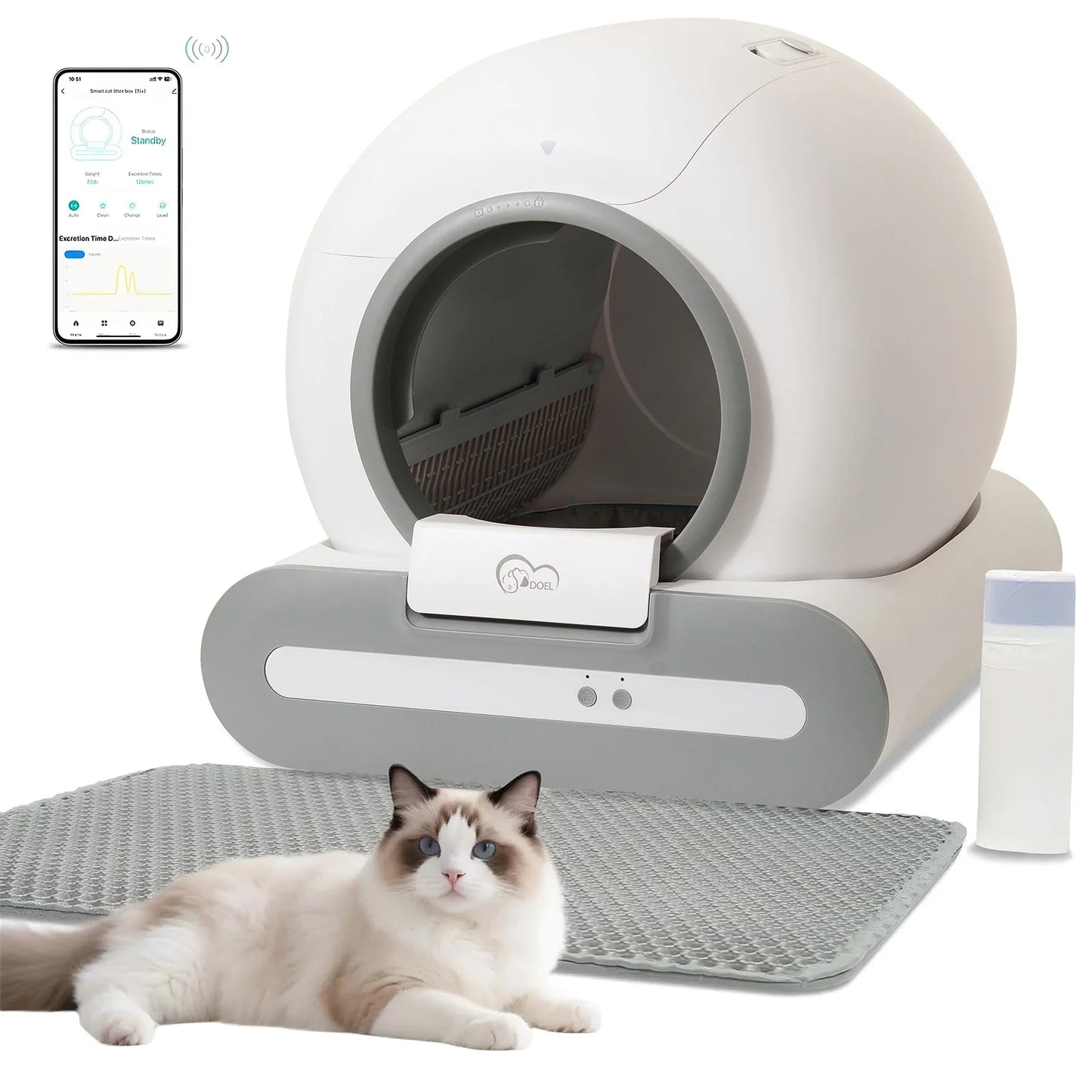 DOEL 65L Smart Self-Cleaning Litter Box