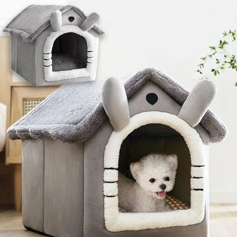 Foldable Washable Pet House Bed