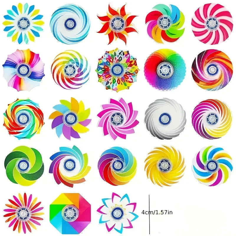 5/10/20pcs Mini Rainbow Fidget Spinner Sensory Stress Relief Toys