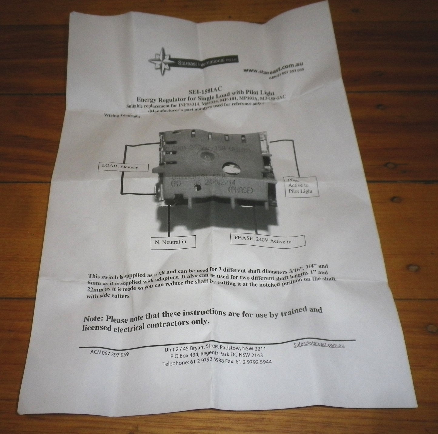Generic Universal Simmerstat Control Replaces M553-14 - Part No.  SEI-158IAC