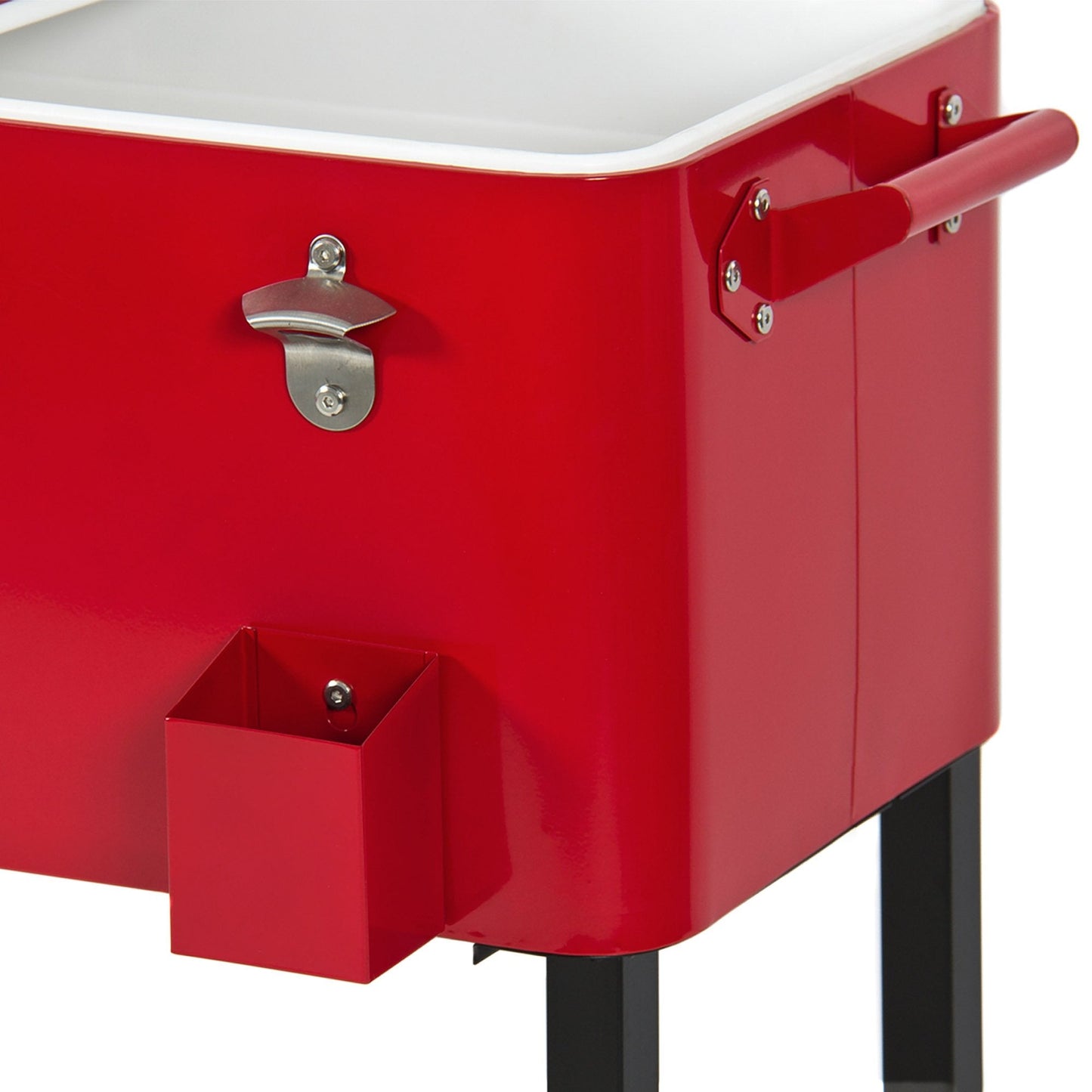 80-Quart Rolling Cooler Cart w/ Bottle Opener, Catch Tray