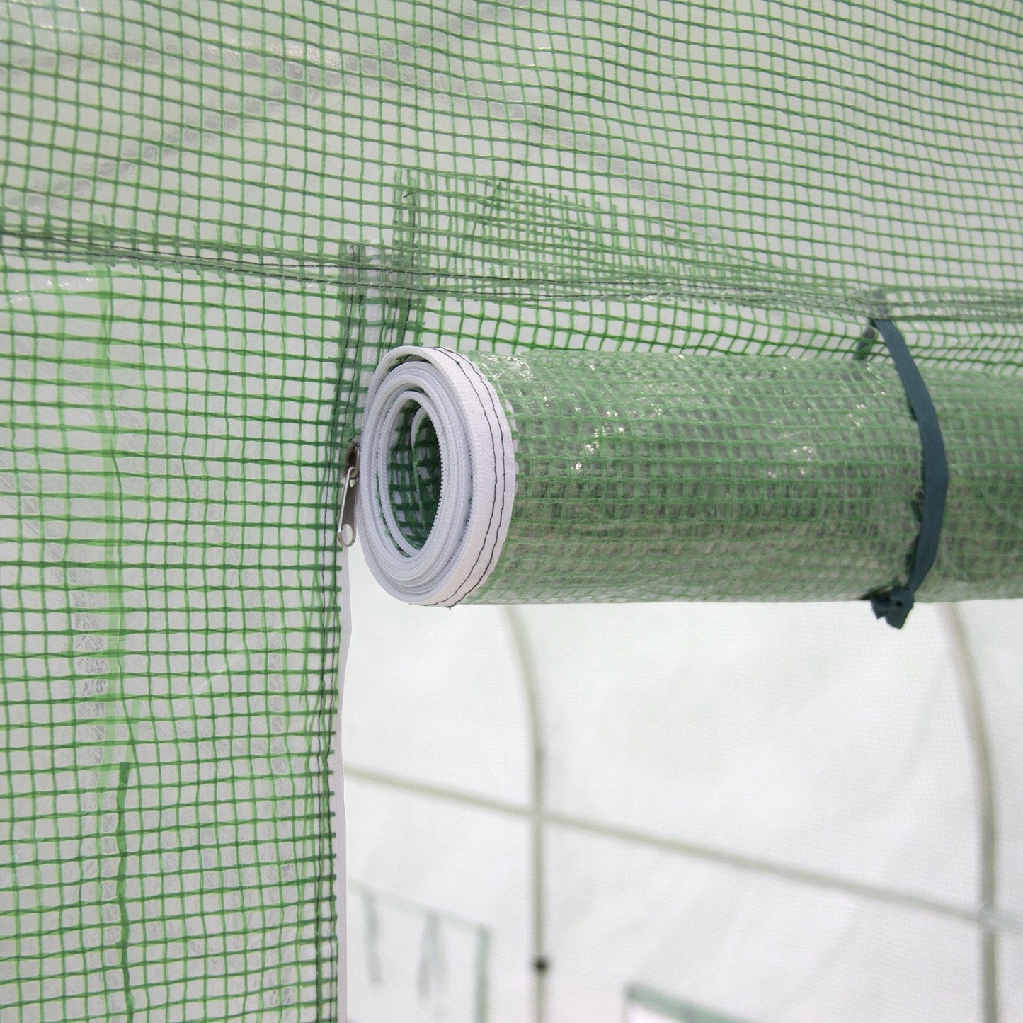 15x7x7ft Walk-In Greenhouse Tunnel Tent w/ Roll-Up Windows, Zippered Door