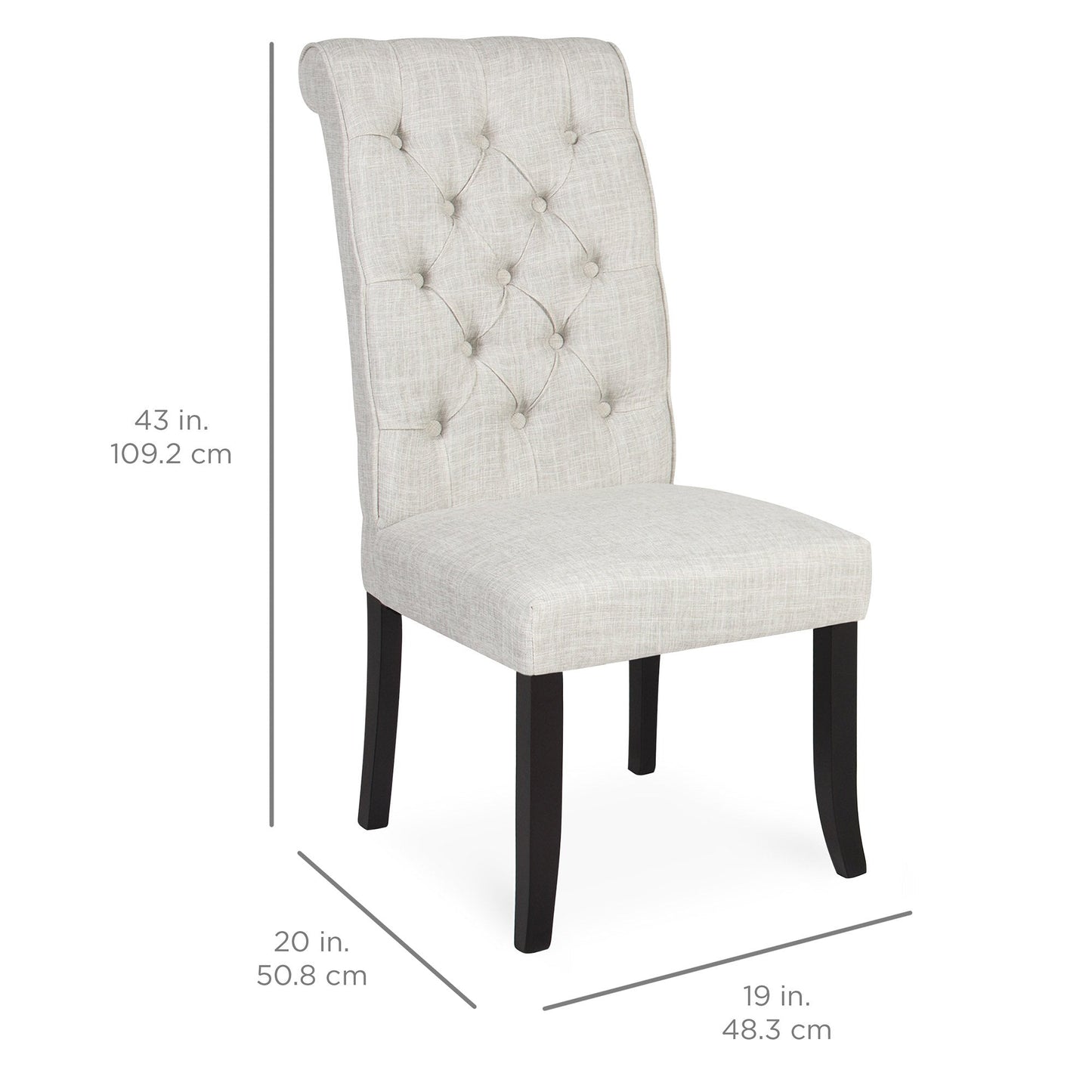 Set of 2 Tufted Parsons Dining Chairs - White