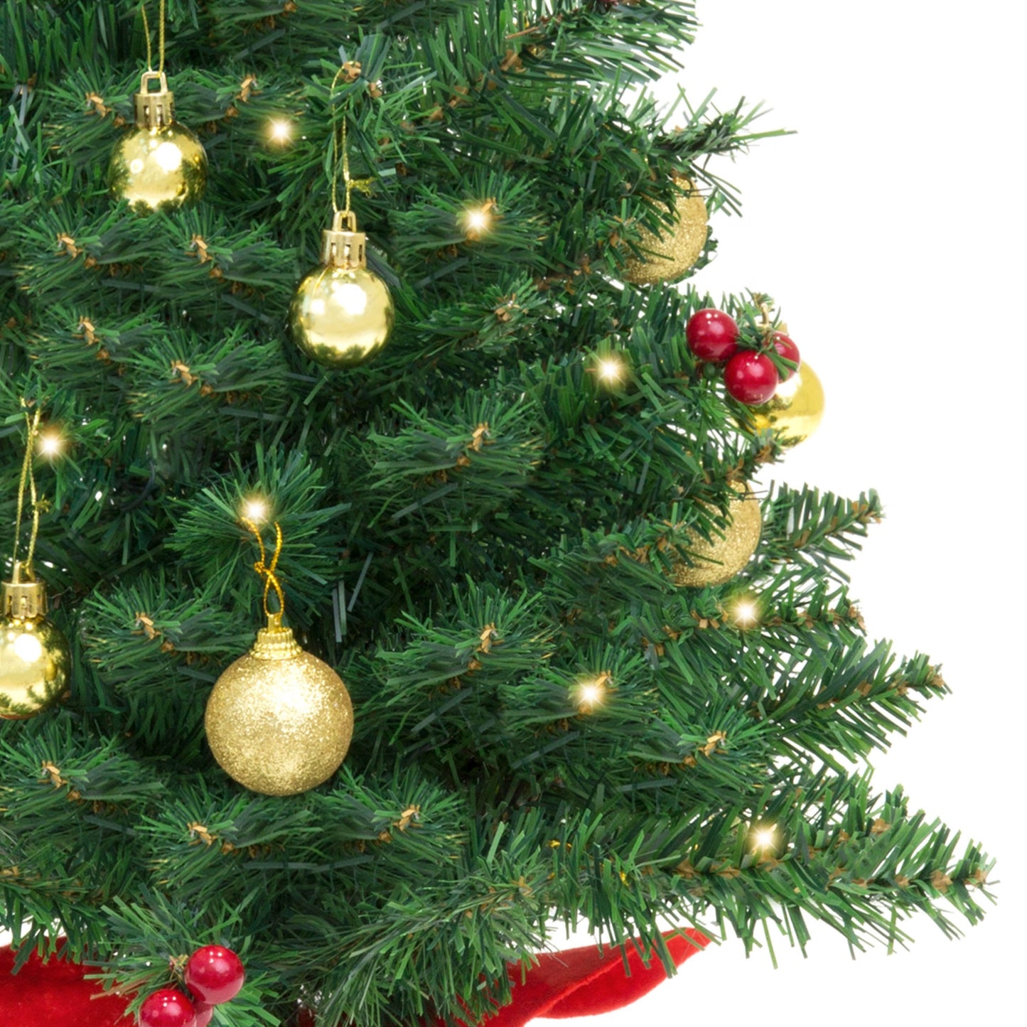 22in Tabletop Christmas Tree w/ Lights, Berries, Ornaments