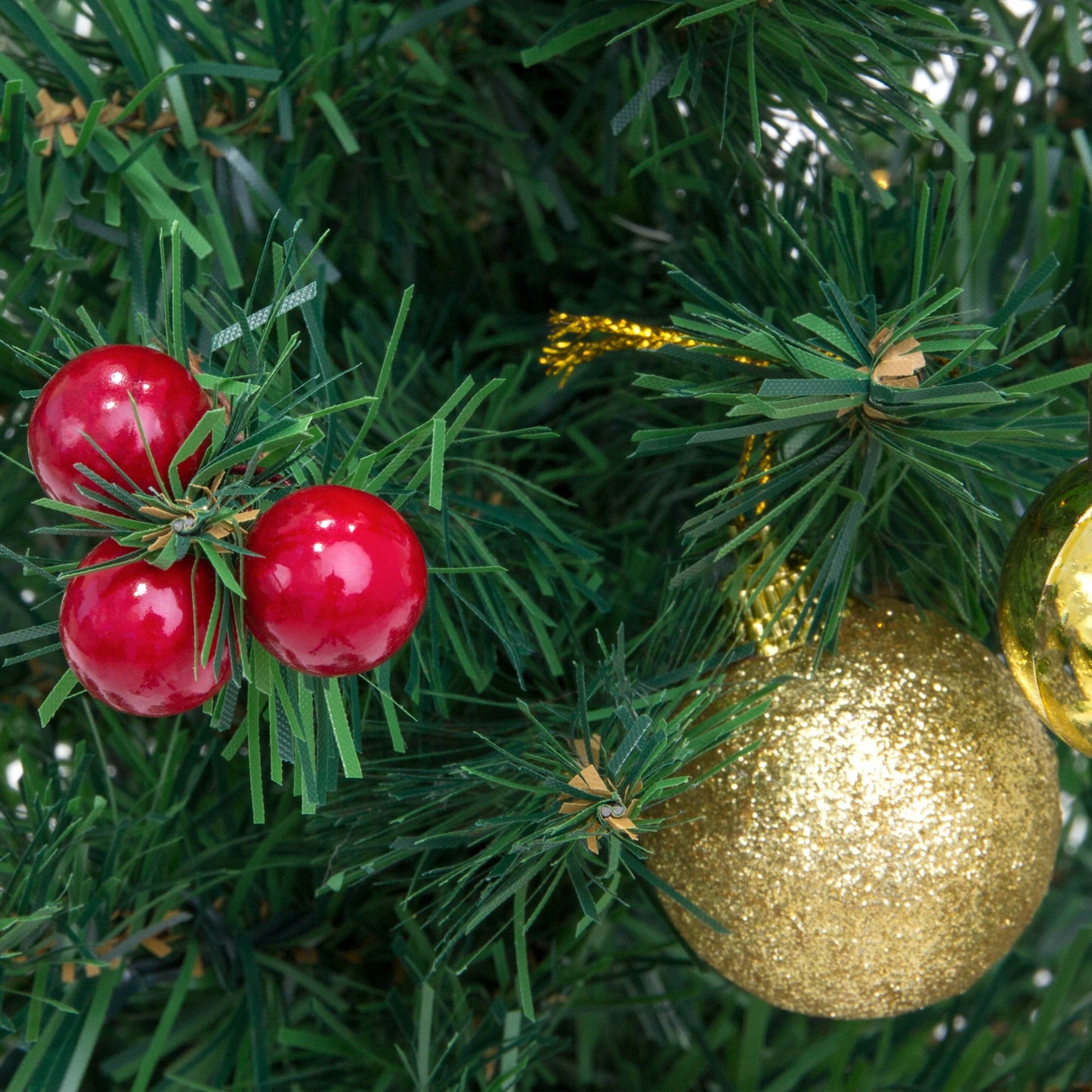22in Tabletop Christmas Tree w/ Lights, Berries, Ornaments