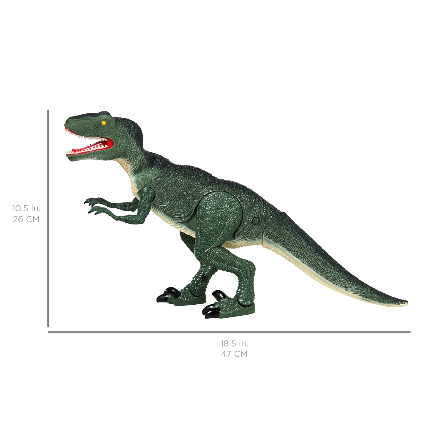 21in Kids Walking Remote Control Velociraptor Dinosaur Toy w/ Lights, Sound