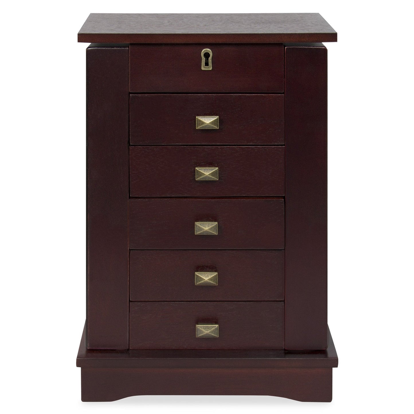 Handcrafted Wooden Tabletop Jewelry Armoire - Brown