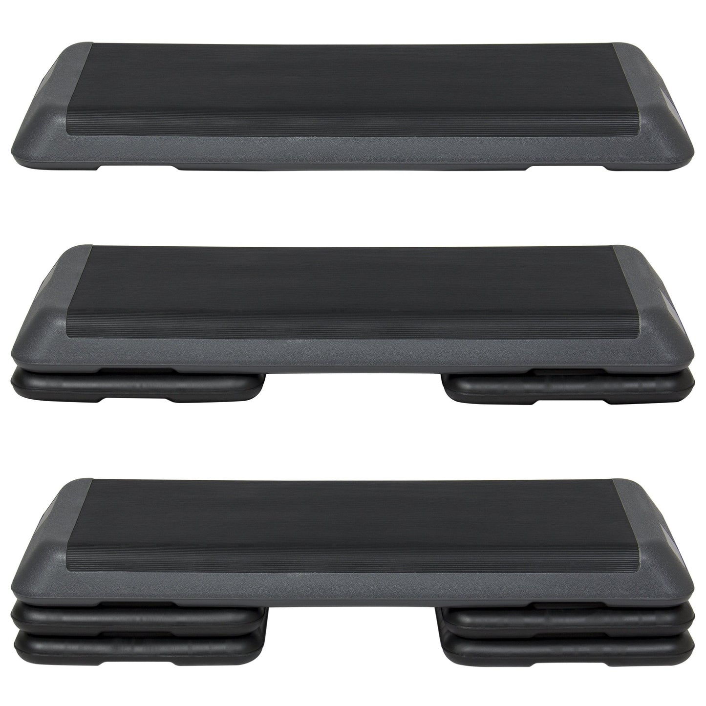 43in Height-Adjustable Fitness Step Platform Riser - Black/Gray