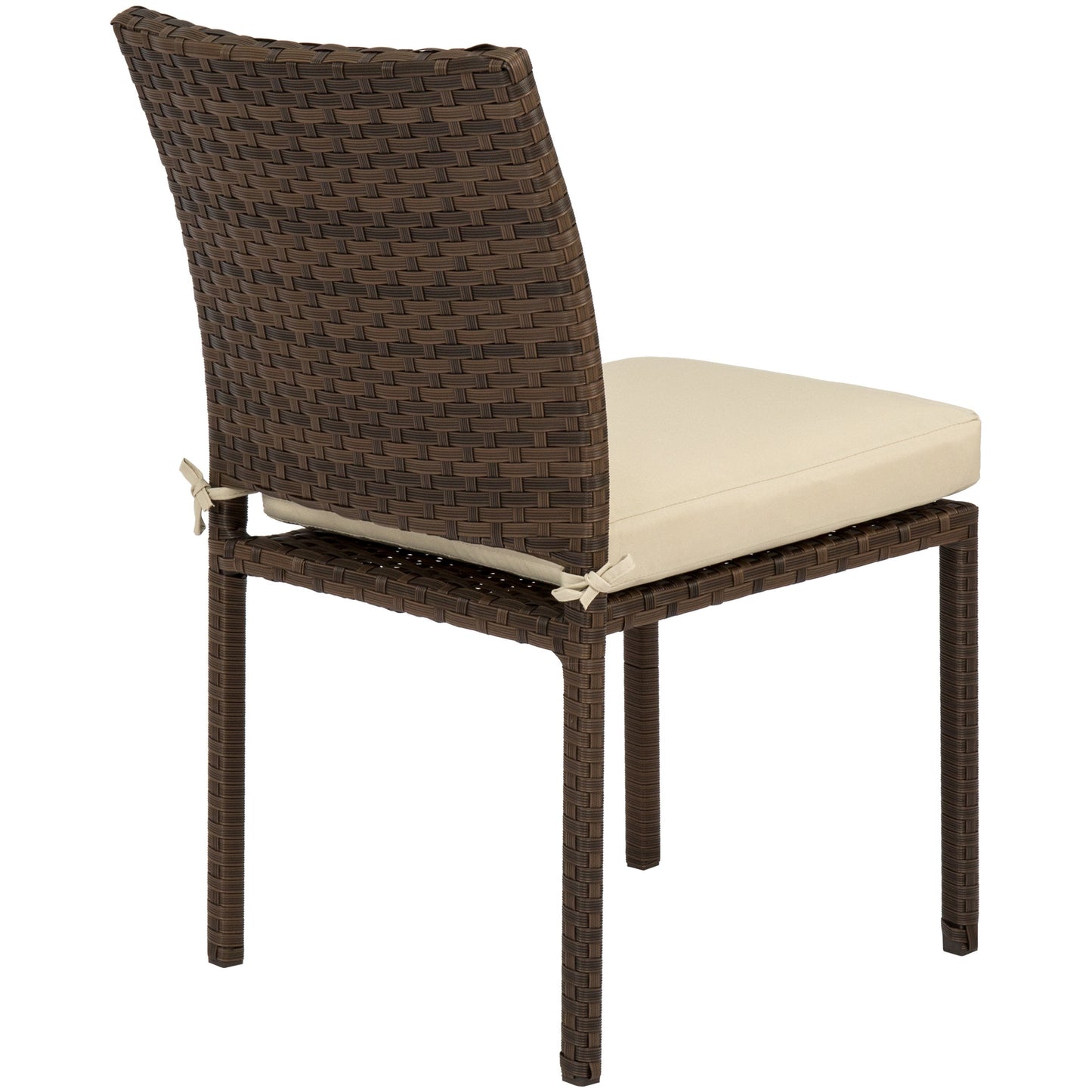 Set of 4 Stackable Outdoor Patio Wicker Chairs w/ Cushions, UV-Resistance