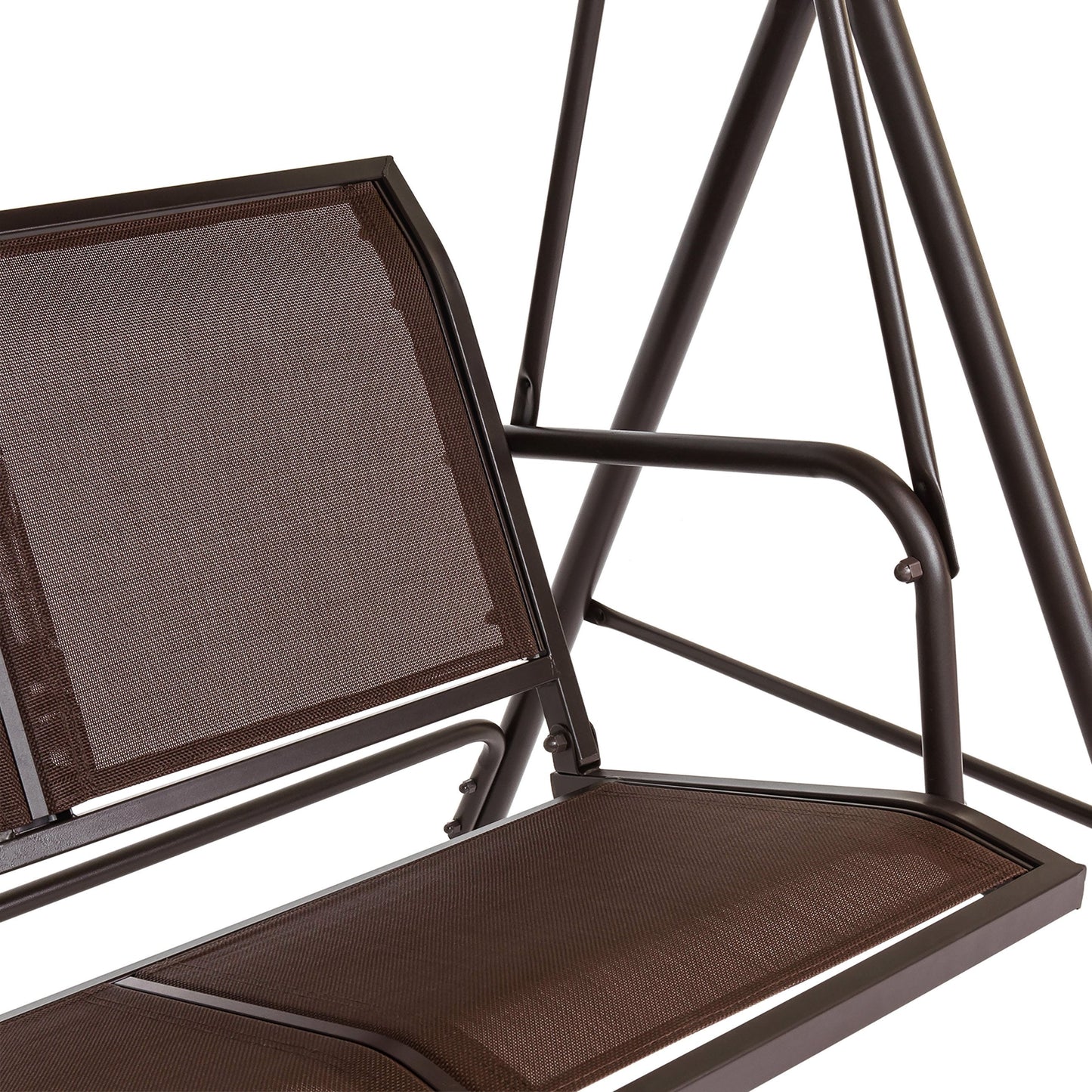 3-Seater Double Outdoor Canopy Swing Chair Bench w/ Mesh Seats