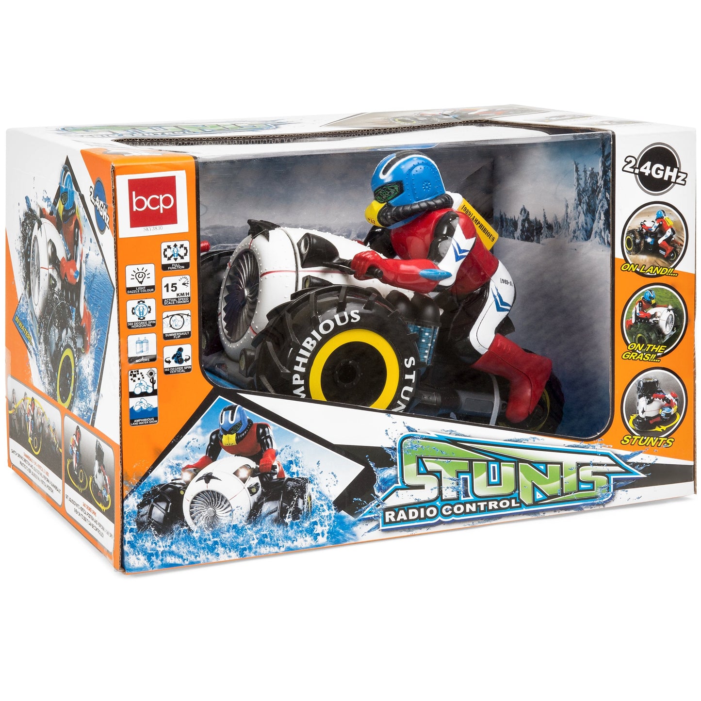 Kids Amphibious All-Terrain Remote Control Stunt Motorcycle RC Toy