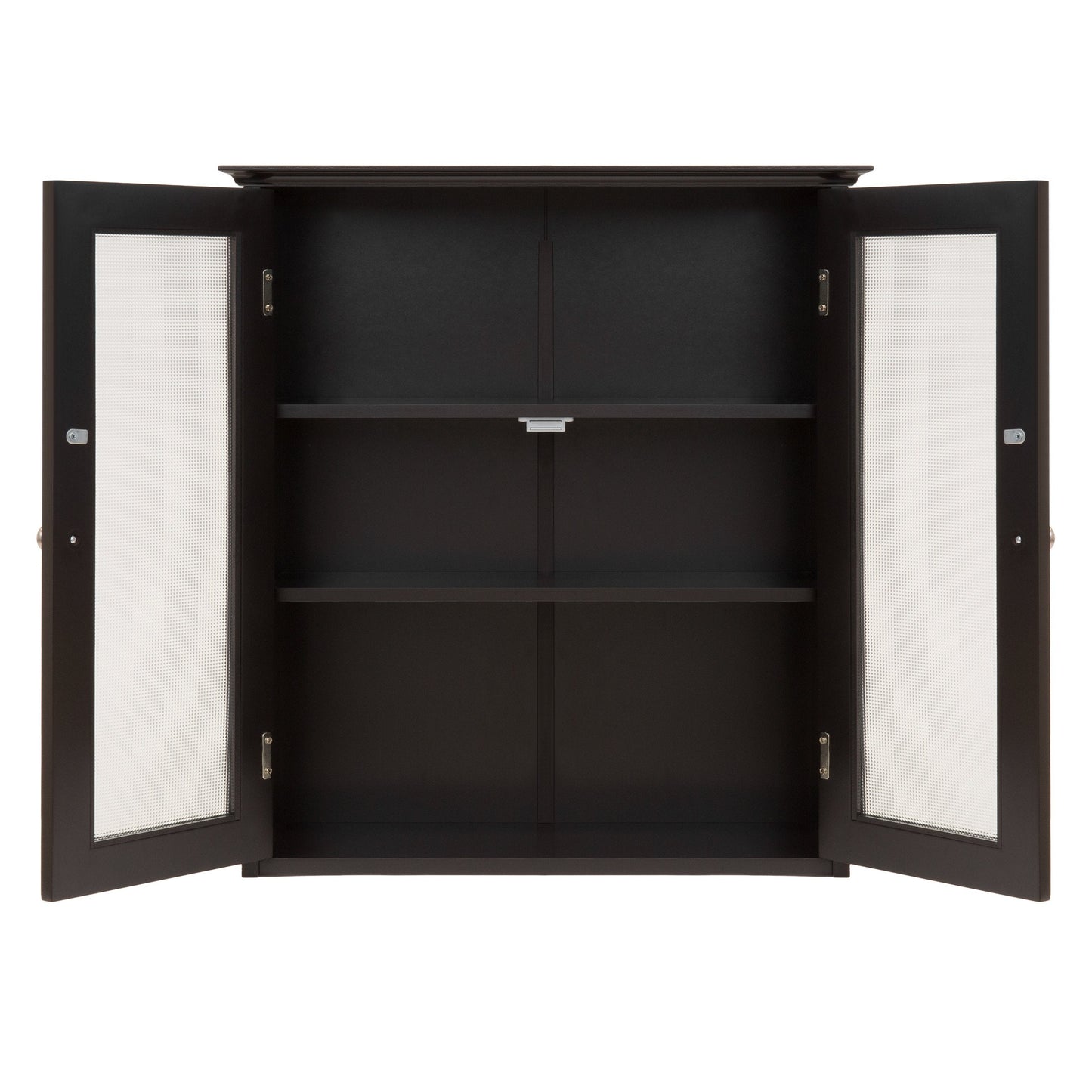 Bathroom Wall Storage Medicine Cabinet w/ Tempered Glass Double Doors