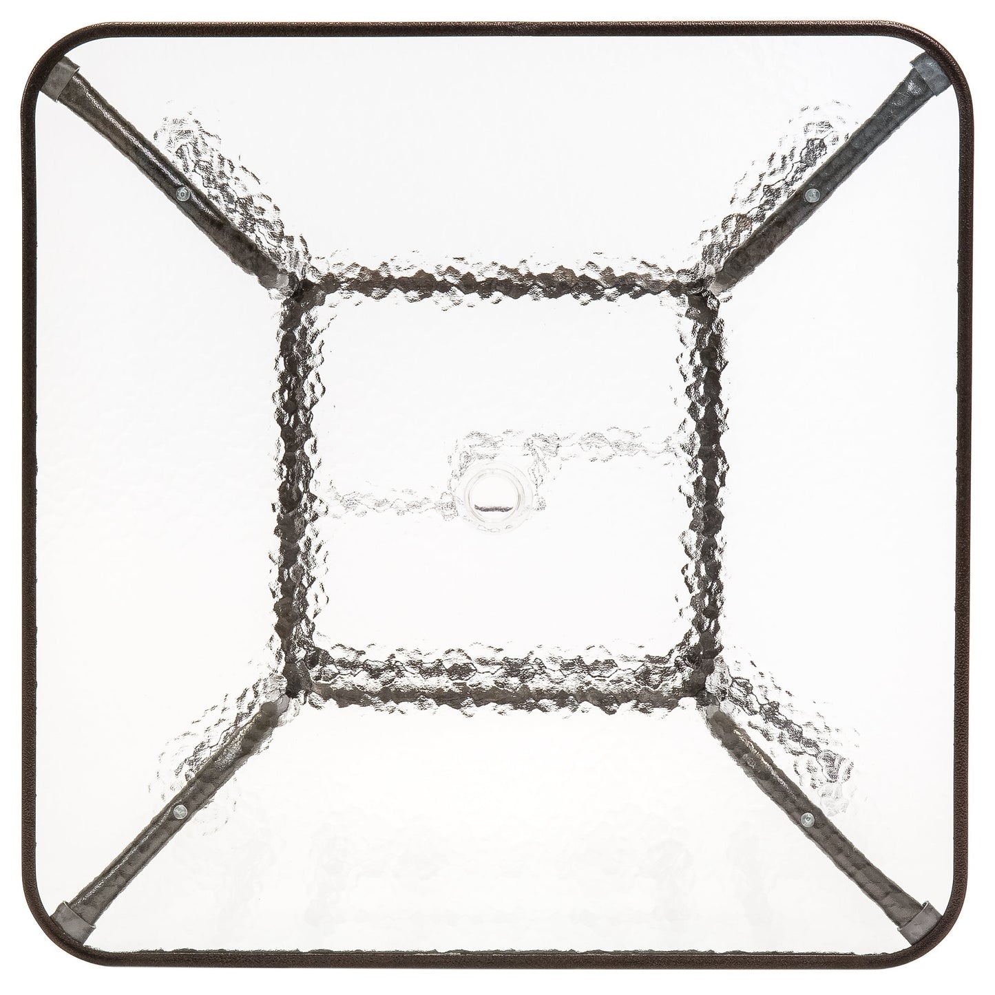 32in Square Tempered Glass  Patio Dining Bistro Table w/ Umbrella Hole