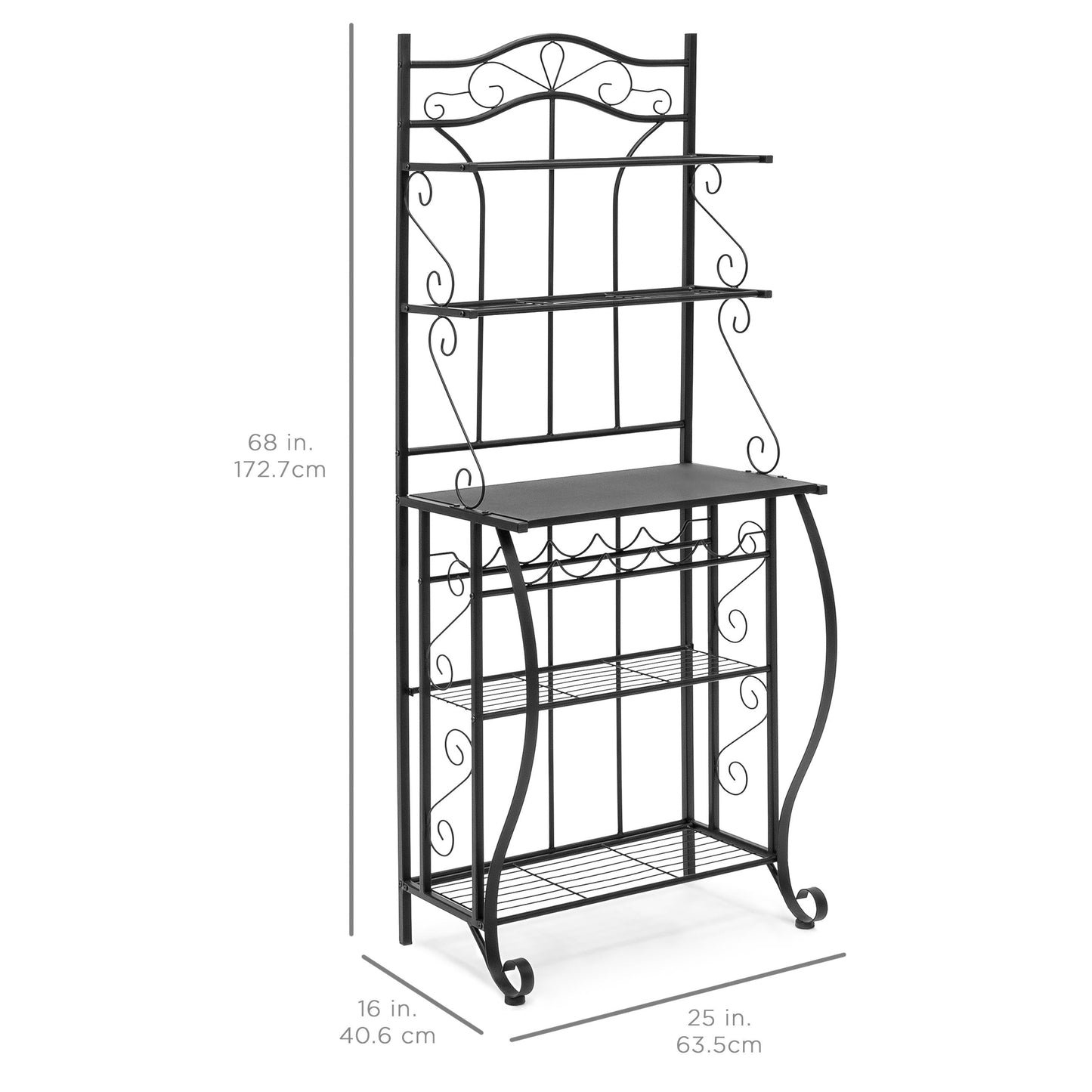 Multiuse 5-Tier Metal Kitchen Bakers Rack