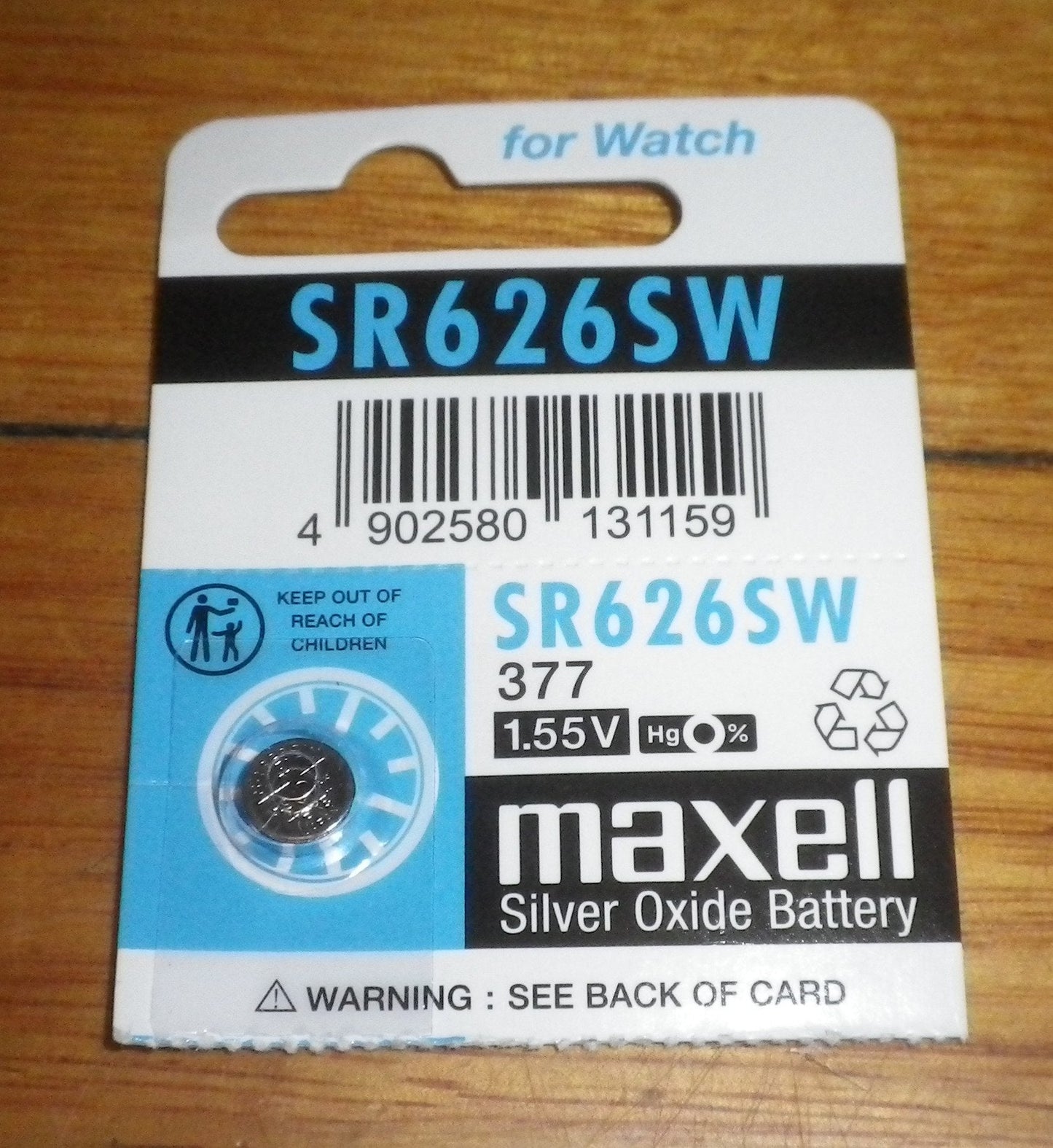 SR626SW Silver Oxide 1.55Volt Watch Battery