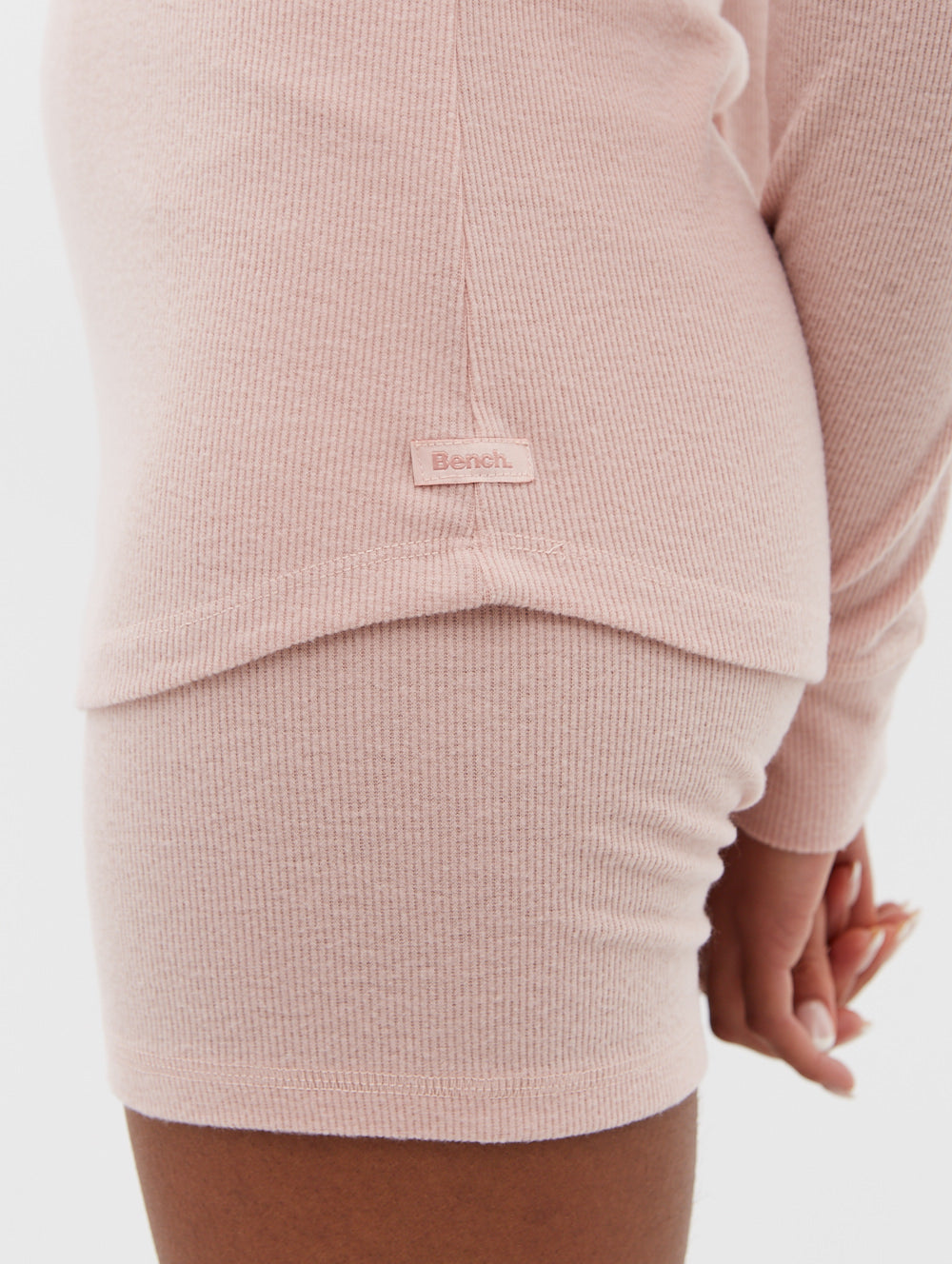 Brushed Rib Knit Long Sleeve Tee & Shorts Set