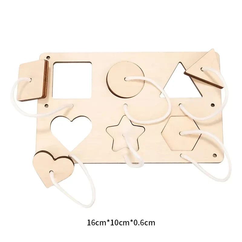 Wooden Montessori Busy Board for Babies - DIY Sensory Activity Toy with Engaging Accessories