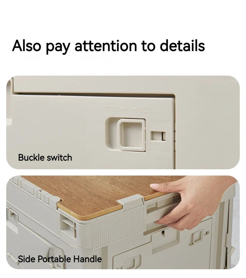 Naturehike PP Folding Storage Box Outdoor Camping Travel Large Box Equipment Portable Multifunctional Car Trunk Storage Cabinet With Table Board