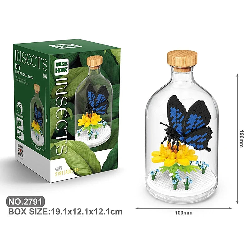 Creative Children's Building Blocks Set - Flamingo & Seahorse Educational Toys in Bottled Design