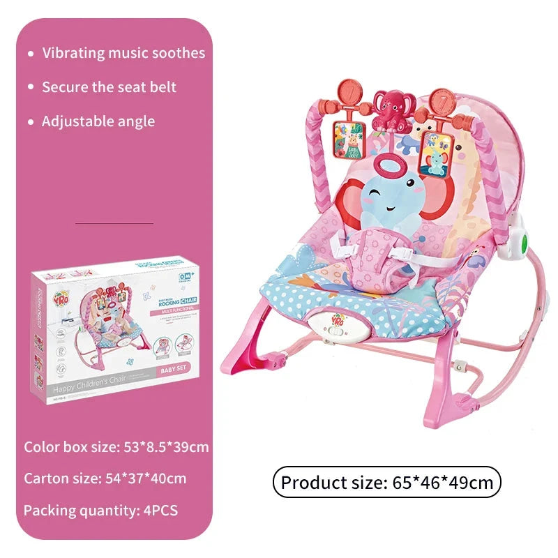 Baby Electric Rocking Chair Cradle with Music & Vibration for Newborns 0-2 Years - Multifunctional Sleep Shaker