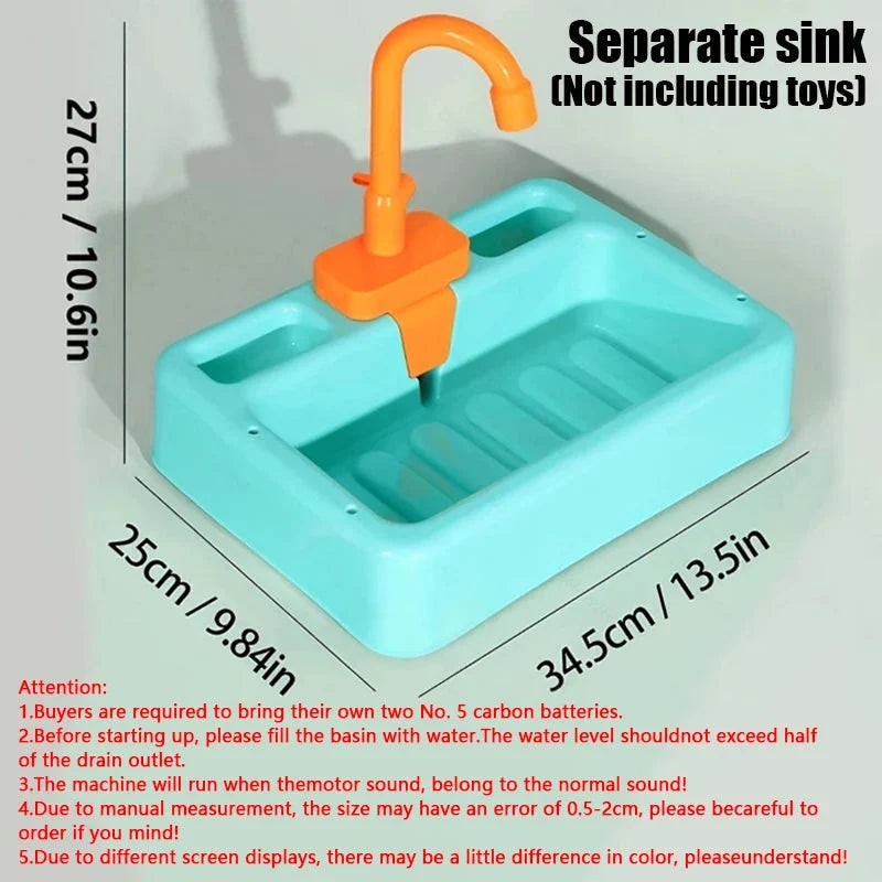 Kids Kitchen Sink Toy Simulation Mini Food Pretend Play House Toy Set