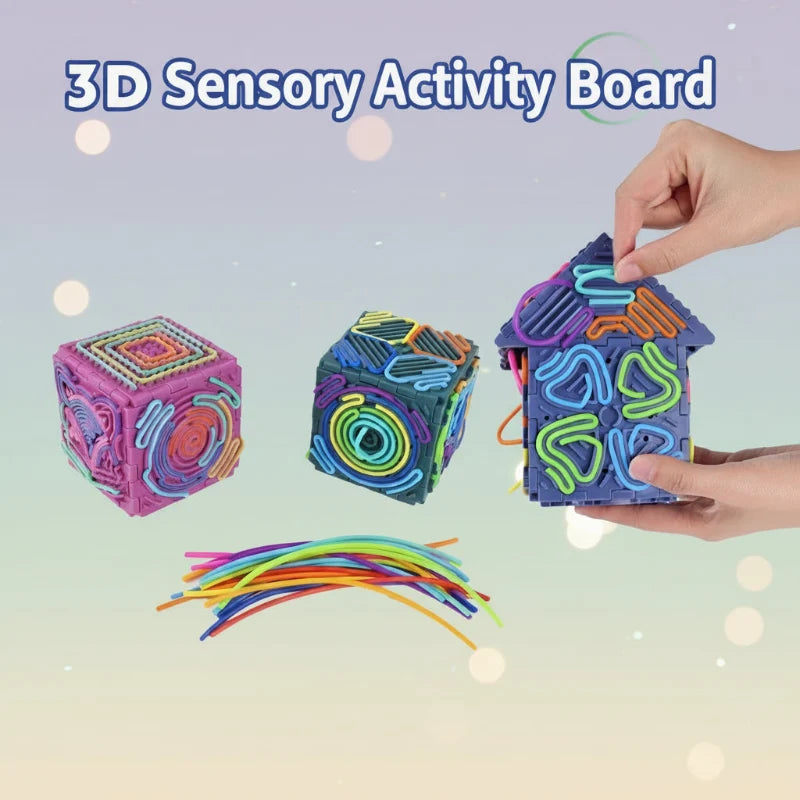 3D Silicone Decompression Puzzle Cube - Sensory Toy for Children, Stress Relief & Fine Motor Skills Development
