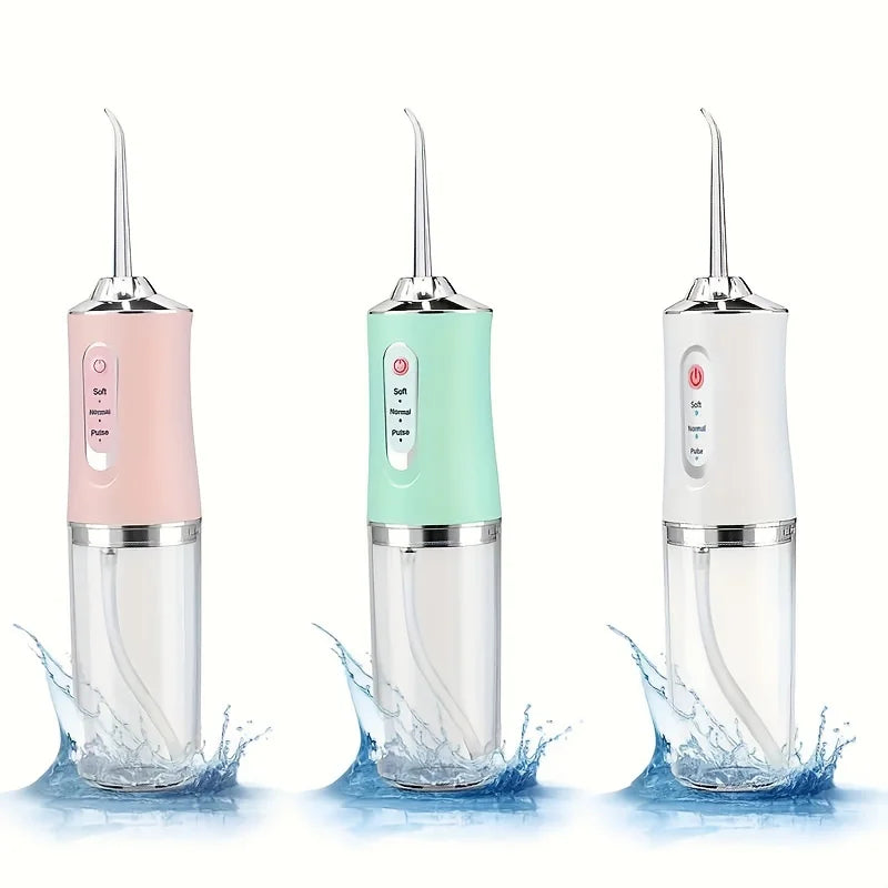 Portable Oral Irrigator Water Flosser – USB Rechargeable Dental Cleaning Tool with 4 Nozzles & 200ML Tank