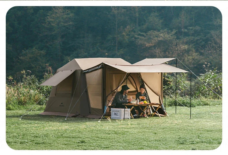 PRE-ORDER Naturehike VILLAGE 6.0 Gen 2 Flagship Edition Fast Automatic Cabin Tent Ti Black Coated Sunscreen Large 15m² Use Space 4 Person Waterproof