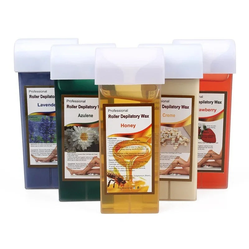100g Hair Removal Wax Gentle Non-irritating Hot Depilatory Cream Wax Cartridge Beeswax Warmer Waxing Hair Removal for Women Men