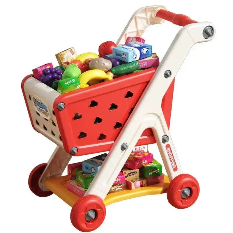 Shopping Cart Trolley Toy for Kids with Fruit - Early Learning Educational Playtime