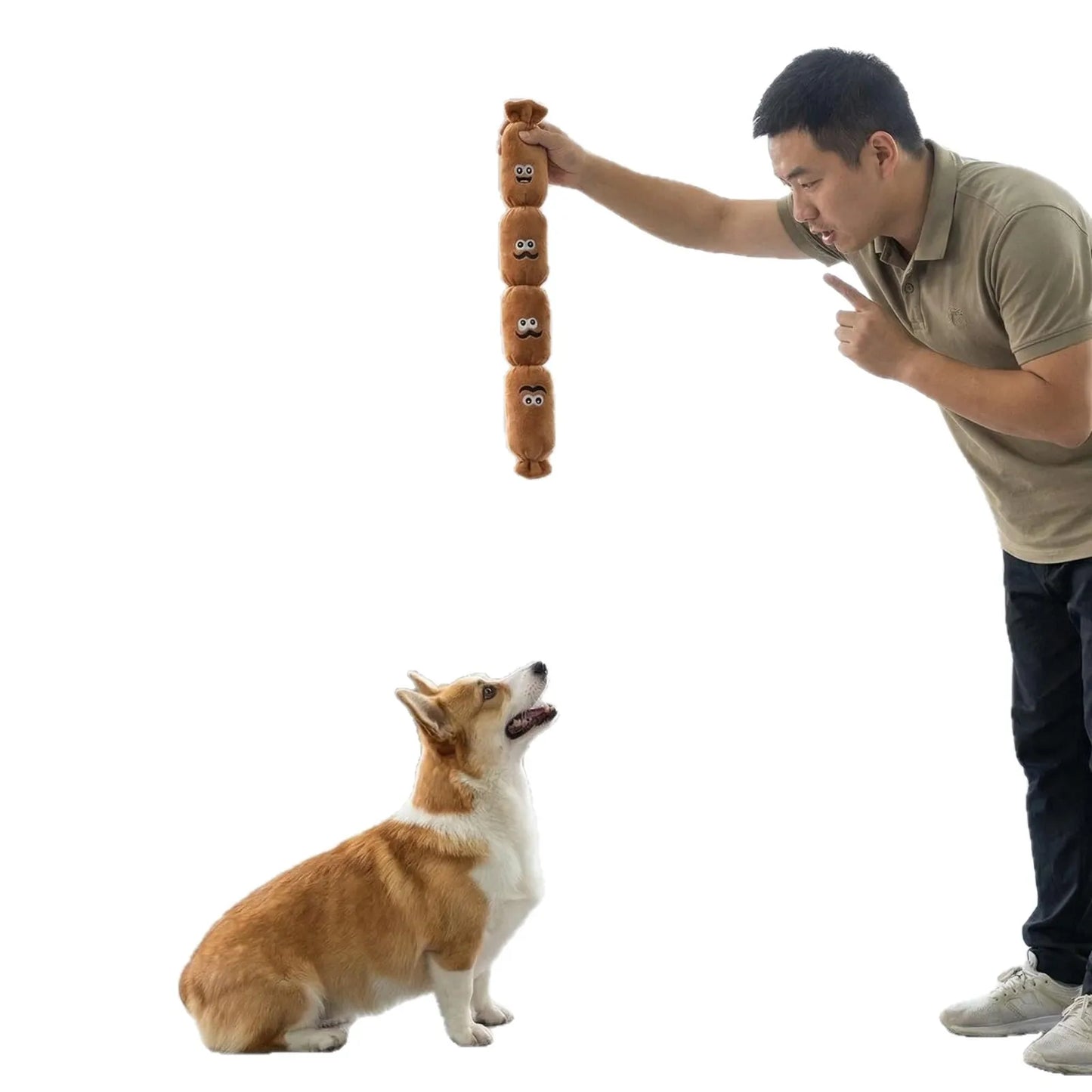 Squeaky Plush Sausage Dog Toy