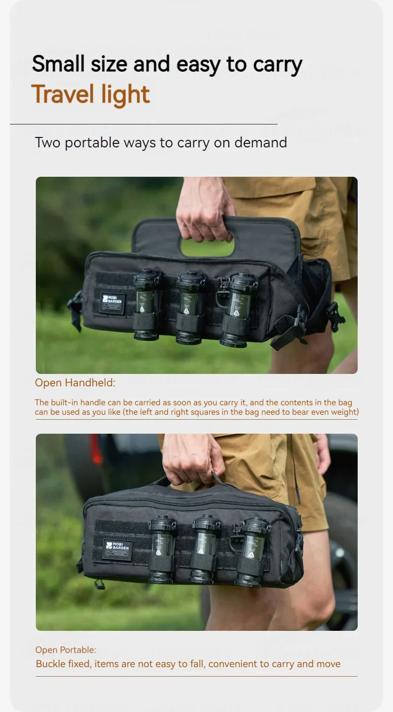 MOBI GARDEN Ground Nail Storage Bag Portable Multi-function 5L Large Space One Second Switch Four Layer Camping Outdoor Partition Box Wear-resistant