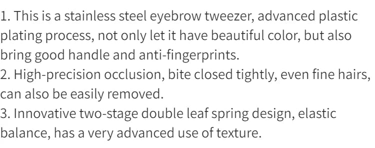 slanted stainless steel eyebrow tweezers